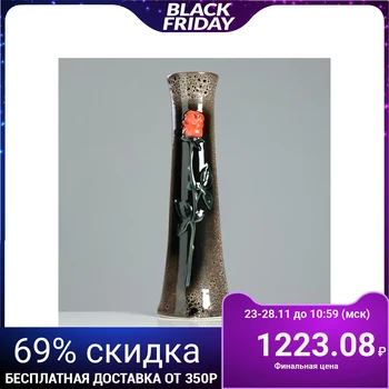 

Floor vase "Rose" black, marble color, 53 cm