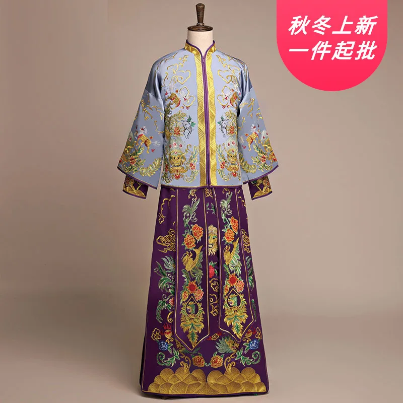 

2020 Terno Noivo Colete Gravata Xiuhe Bride 2020 New Star Same Bridegroom Chinese Dress Wedding Toast Tang Suit Men's Costume