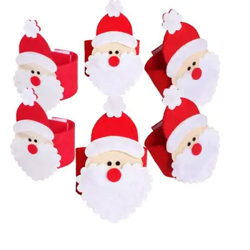 

New Christmas Decorations Non-woven Stereo Cute Santa Napkins Hotel Home Table Napkins Buckle Supply'