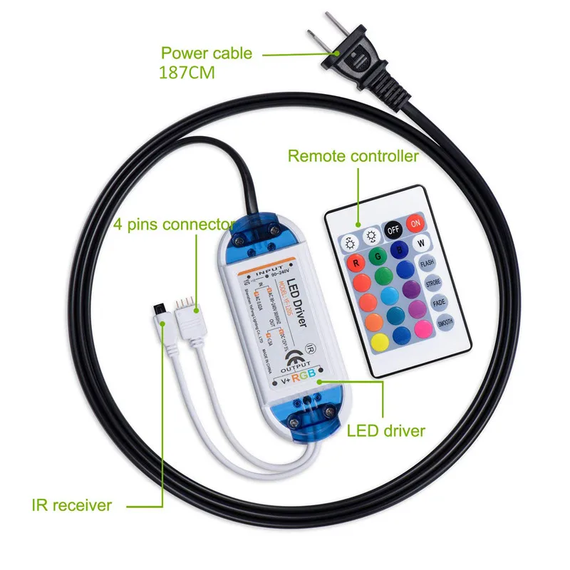 RGB Светодиодная лента DC12V пульт дистанционного управления Лер+ 24 ключа пульт дистанционного управления светодиодный свет полосы управления Лер использования для 5050/3528RGB