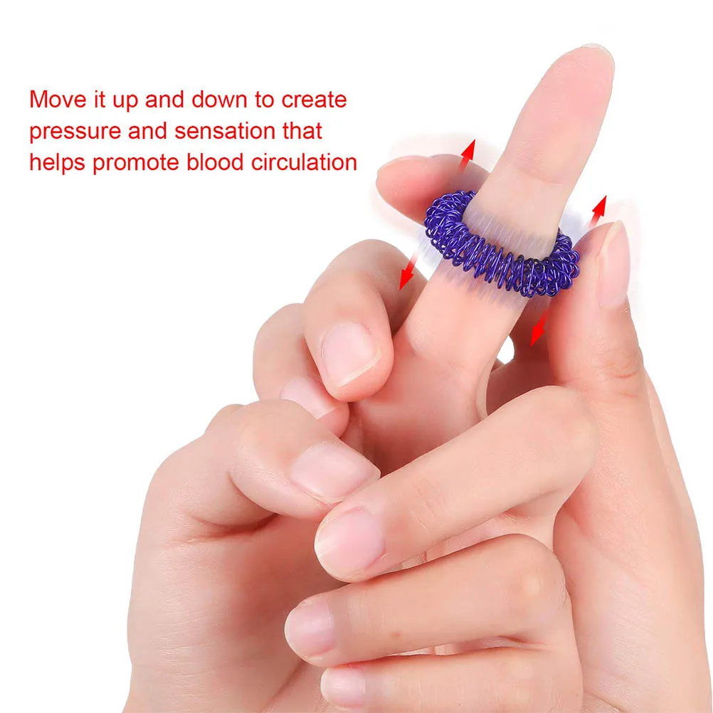 12pcs/lot Spiky Sensory Finger Acupressure Ring Fidget Toy For Kids Adults Silent Stress Relief Massager Toy for ADHD Autism