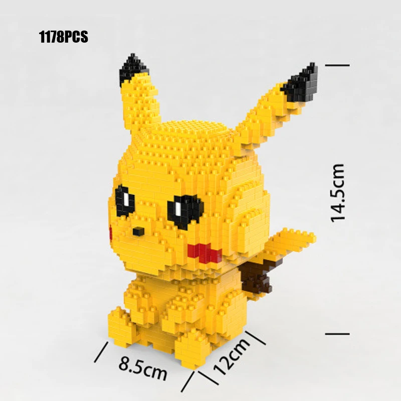 Аниме игра изображение poke micro diamond build block Pika snorlax Charmander Squirtle Eevee Bulbasaur nanobricks игрушки коллекция - Цвет: Pikachu no box