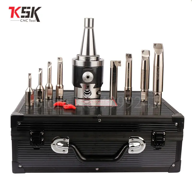 

Precision NT40-NBH2084 8-280mm Boring Head System tool Holder +8pcs M6 thread20mm Boring Bar Boring rang 8-280mm Boring Tool Set