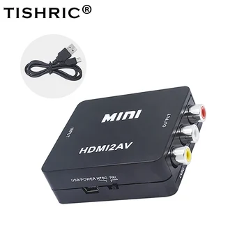 

TISHRIC HDMI To AV Scaler Adapter RCA Mini 1080P HDMI Cable Video Converter Splitter With USB Cable For TV PS4 PC DVD Projector