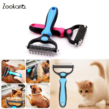 

Dogs Cat Hair Removal Comb Detangler Fur Trimming Dematting Deshedding Brush Grooming Tool for Matted Long Hair Curly Pet