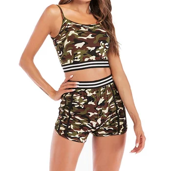 

Women's Camouflage Printed Casual Running Tight Yoga Sports Suit Camouflage