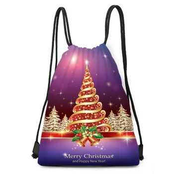 

Pattern cotton linen bundle cloth bag Christmas tree candy imitation linen cloth bag environmental protection gift bag