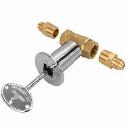 Gas Fireplace Key Gas Valve Key Straight Quarter-Turn Shut-Off Valve Kit With 3-Inch Fireplace Key Male Flare X 2 PCS 1/2 NPT