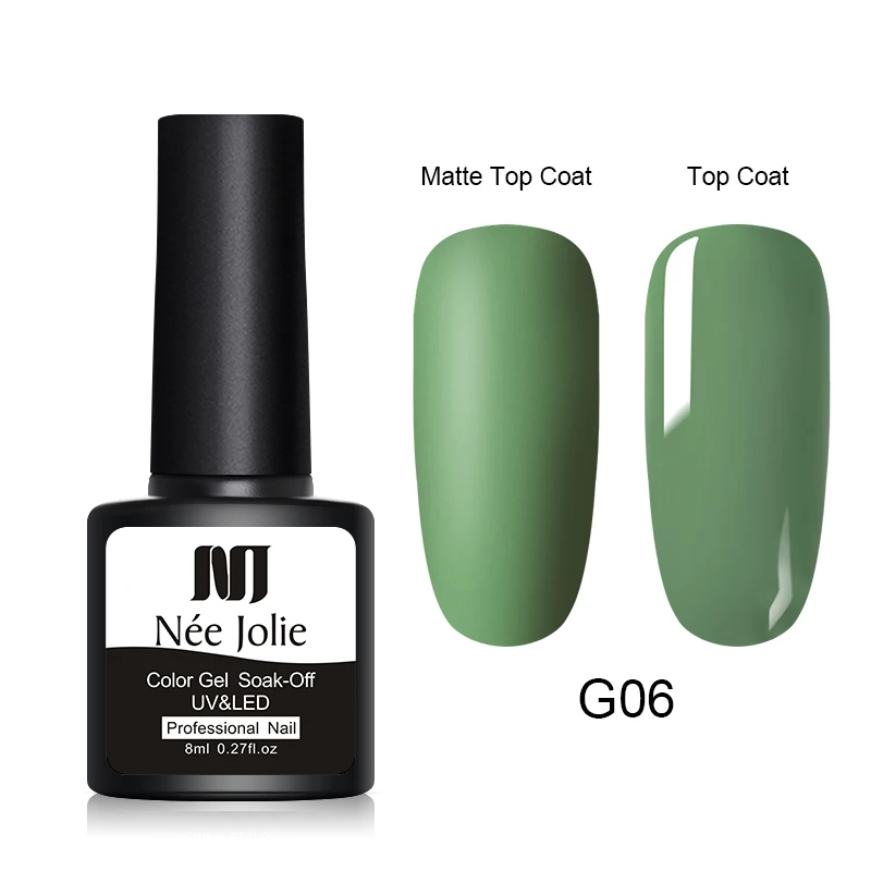 NEE JOLIE, 8 мл, Цветной Гель-лак, матовый гель для ногтей, цветной гель для дизайна ногтей, отмачиваемый УФ-гель, лак, дизайн ногтей, красота ногтей - Цвет: G06