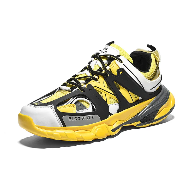 Модные мужские дышащие кроссовки на платформе Спортивная обувь для мужчин кроссовки для фитнеса беговые кроссовки Zapatillas - Цвет: B30Yellow
