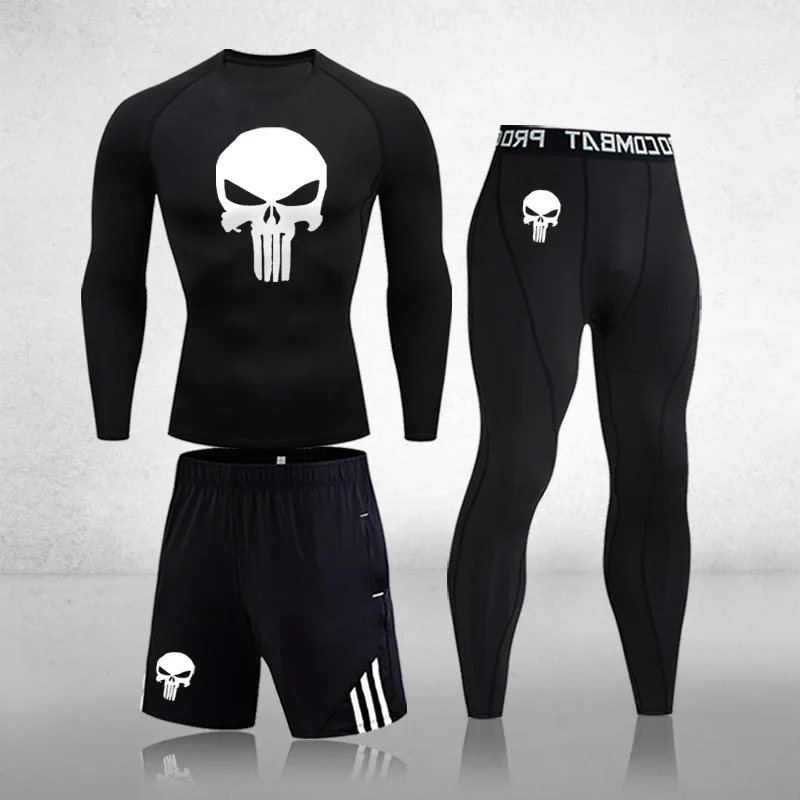 

Men compression Running shirts pants Basketball jerseys football soccer training skinny tights leggings Quick Dry sportswear Kit