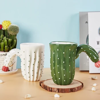 

Creative personality trend couple cactus shape mug large capacity cartoon coffee milk cup YHJ030705