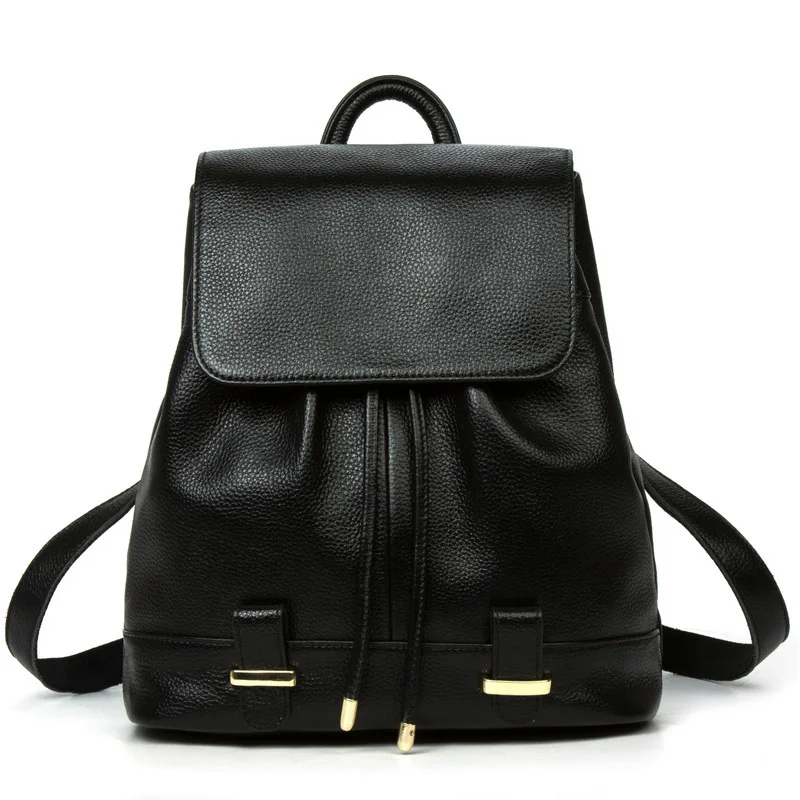 

Genuine Leather Both Shoulders Package Woman Student Travelling Bag 2019 Tide Woman Layer Cowhide Woman Package