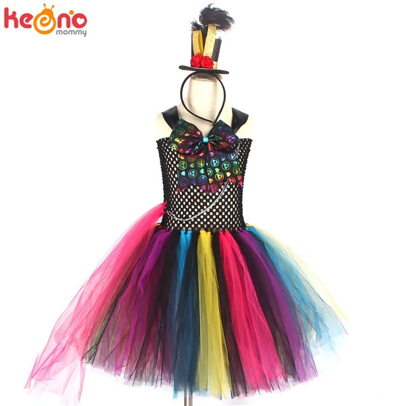 Блестящее классическое нарядное платье-пачка «Алиса в стране чудес» для девочек; Детский костюм для костюмированной вечеринки на Хэллоуин и день рождения