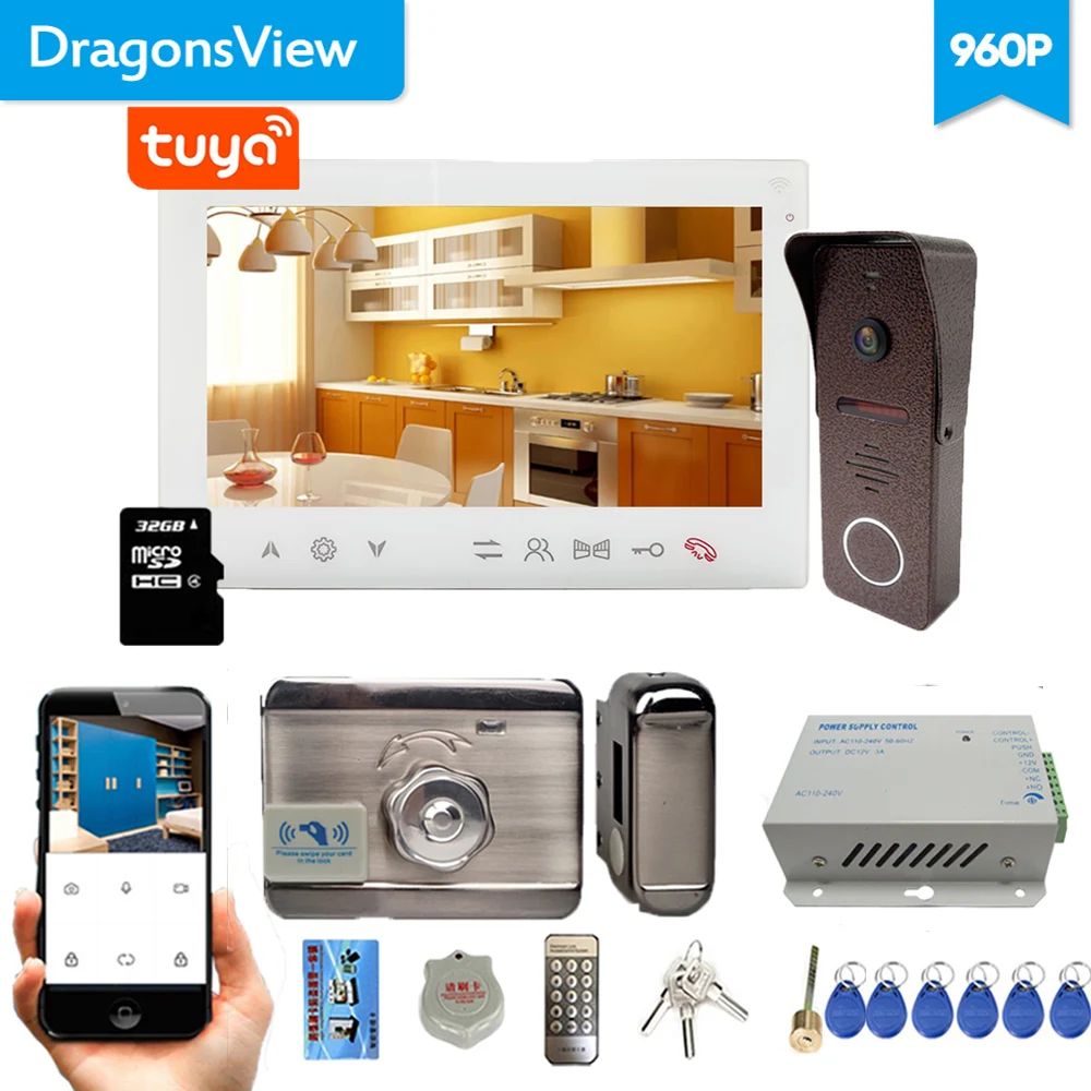 door intercom Dragonsview Wifi Video Door Phone Unlock Electronic Lock Wireless IP Doorbell with Camera Motion Record Remote Tuya two way audio intercom Door Intercom Systems