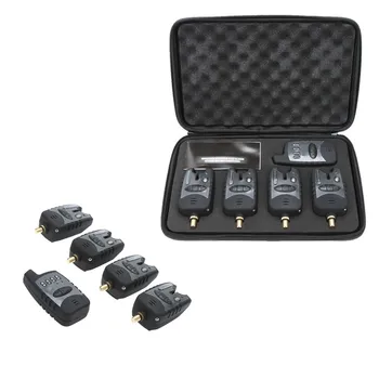 

Wireless Digital Water-resistant Fishing Alarm Set 4 Fishing Bite Alarm + 1 Receiver in Case for Carp Fishing