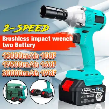 

100-240V 340Nm Lithium-Ion battery Electric Impact Wrench Cordless Brushless with Rechargeable Battery 1/2 Rattle Bit
