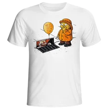 Это фильм футболка мужские футболки Стивен Кинг с принтом высокое качество клоун топы тройники fear Хэллоуин pennywise пользовательские мужские футболки