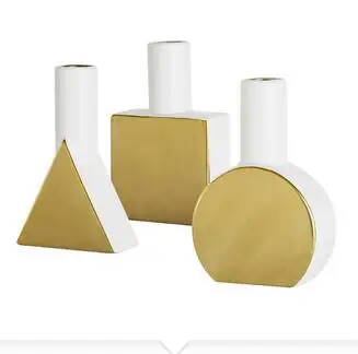 

SIMPLE GEOMETRY CERAMIC VASE GEOMETRIC DECOR FLOWER POT DESKTOP VASES CRAFTS PORCELAIN FLOWER ARRANGEMENT HOME DECOR MODERN