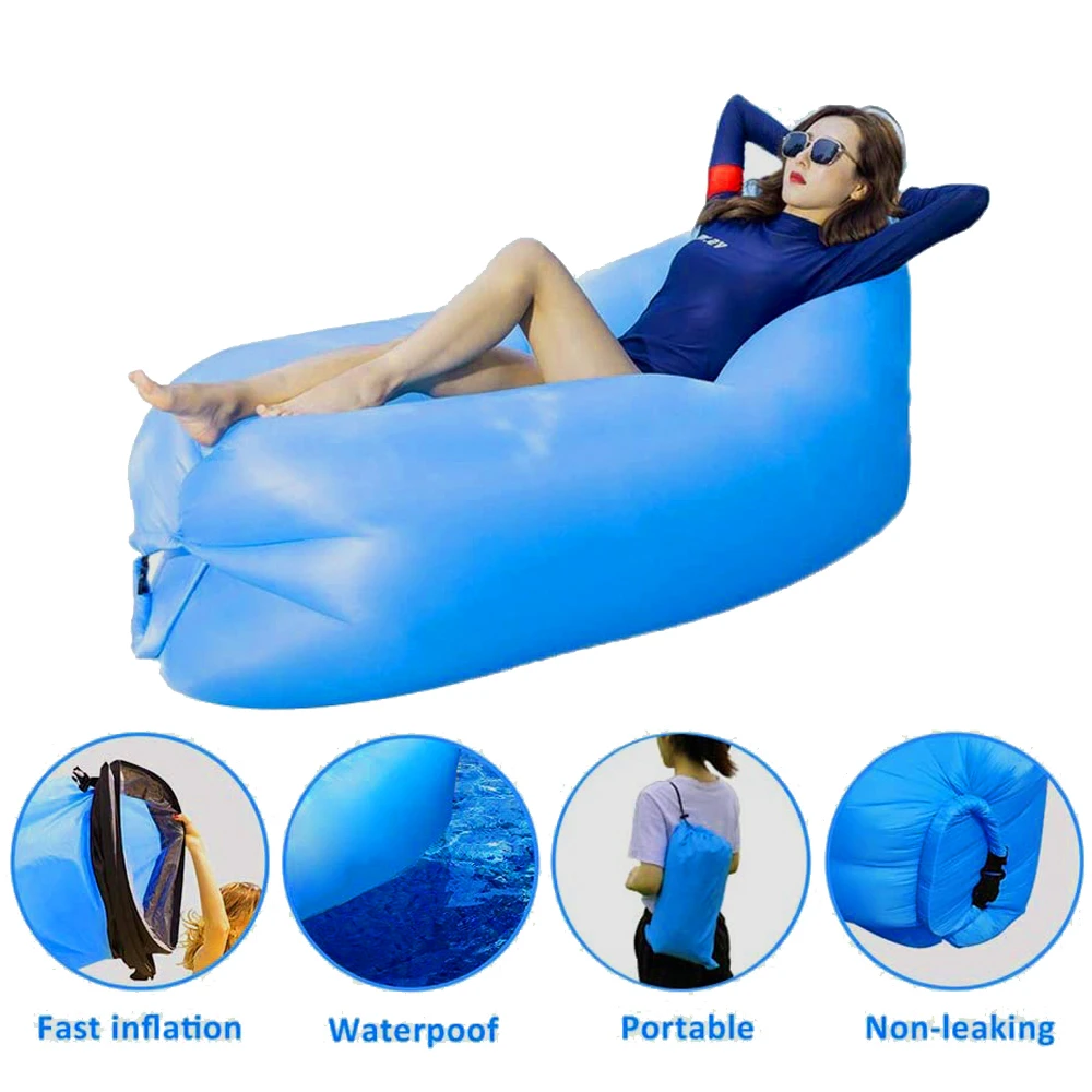 Camping Inflatable Lounge Chair Air Sofa Ultralight Beach Sleeping Bag Folding Beach Camping Trip Picnic Outdoor Sleeping Mat Sleeping Bags Aliexpress