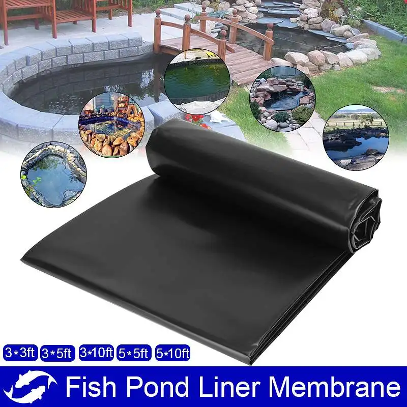 10ft Fish Pond Liner HDPE Black Membrane Reinforced Landscaping Pools Garden 