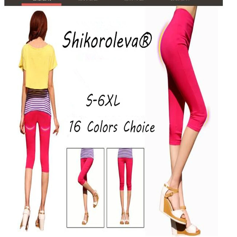 Shikoroleva Women 3/4 Capri Legging 2020 Candy Solid Color High Waist Cropped Trousers Jeggings Plus 6XL 5XL S Brown Pink Red Shikoroleva Women 3/4 Capri Legging 2020 Candy Solid Color High Waist Cropped Trousers Jeggings Plus 6XL 5XL S Brown Pink Red