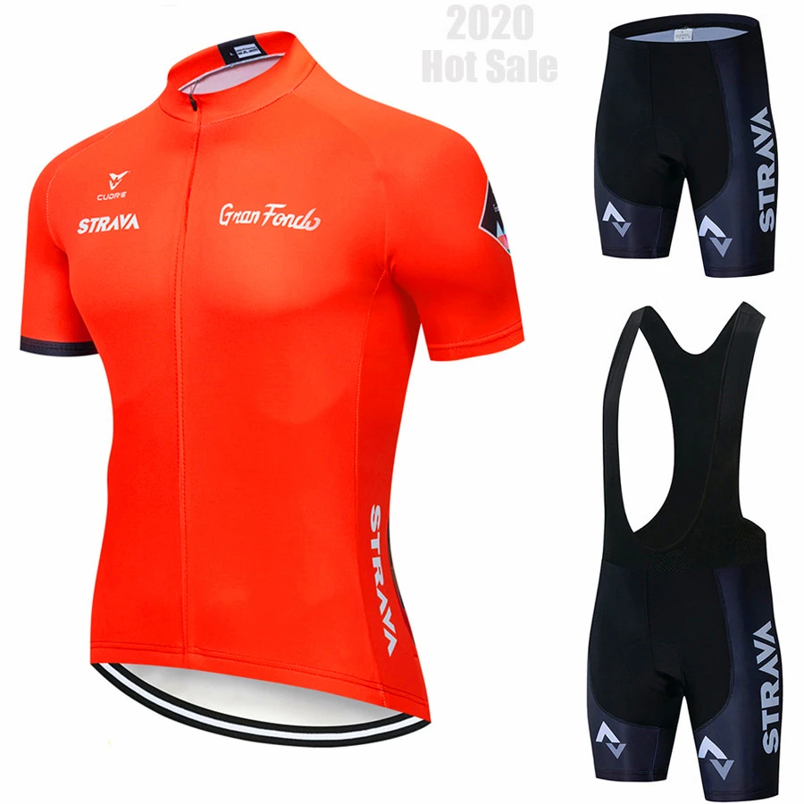 

2020 New STRAVA Summer Cycling Jersey Set Breathable Team Racing Sport Bicycle Jersey Mens Cycling Clothing Short Bike Jersey NW