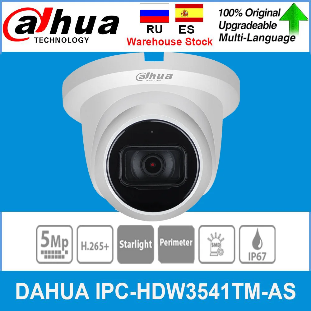 Оригинальная ip-камера Dahua IPC IPC-HDW3541TM-AS 5MP камера с AI IVS Tripwire POE Micro SD карта Встроенный