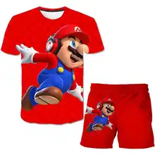 

Super game Brothers T-shirt suit, baby boy T-shirt, kids c2lothes, T-shirt shorts, 2-piece suit, boy suit, girl, sportswear 3-14
