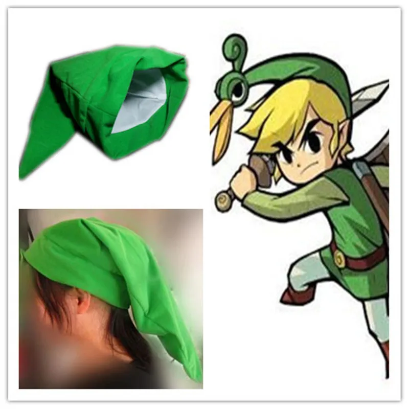 Anime Cartoon Link Hat Cosplay Plush hat Costume Party Green Plush Hat Cap Toy Christmas Gifts Prop rabbit hat with moving ears cartoon toy hat airbag funny toy cap kids plush toy hat plush embroidery rabbit ear hat gift