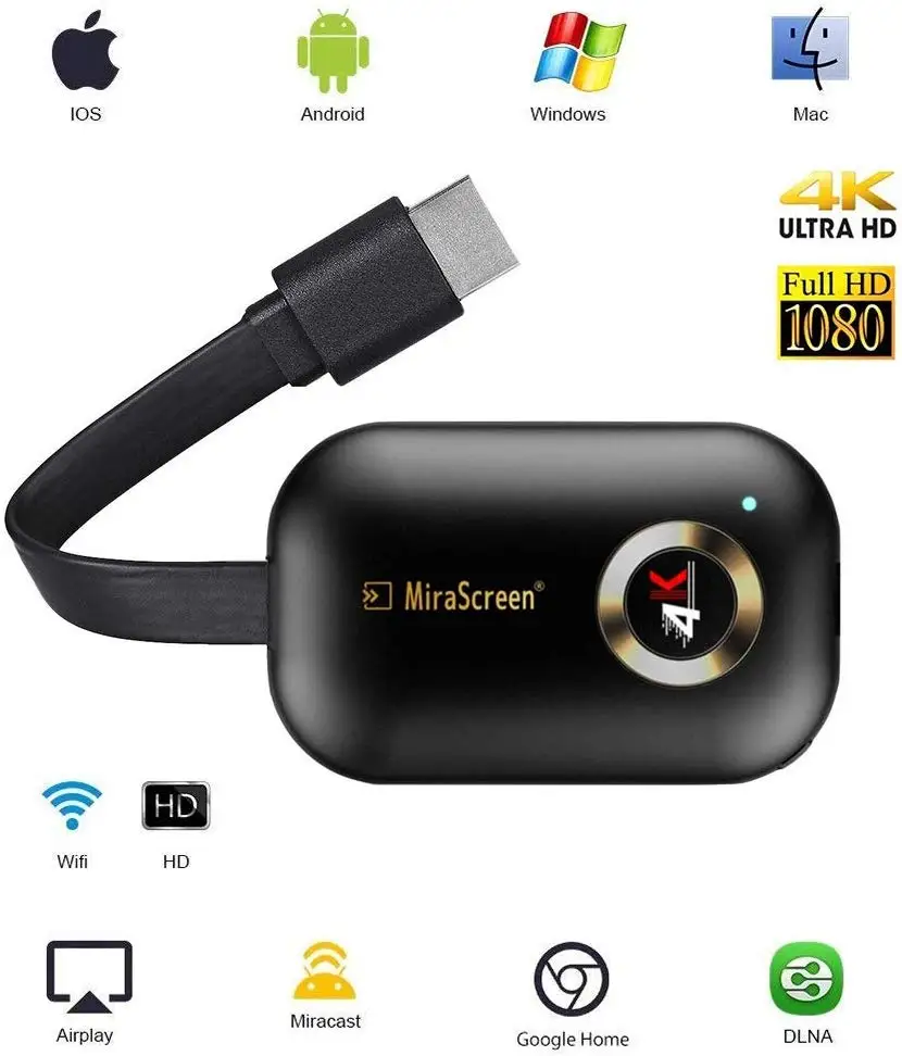 2.4G 4K AMKLE MiraScreen tv Stick HDMI ключ anycast Miracast DLNA Airplay Wi-Fi дисплей приемник Поддержка Windows Andriod tv SG2A - Цвет: 2.4G 4K