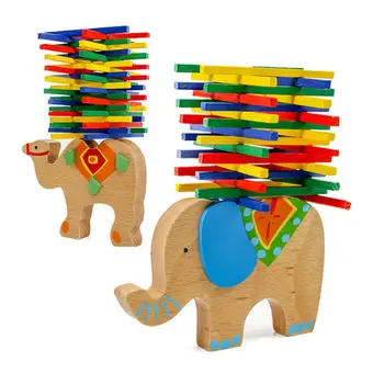 

Children Balancing Wooden Math Toys Cartoon Animal Educational Elephant Balance Toy
