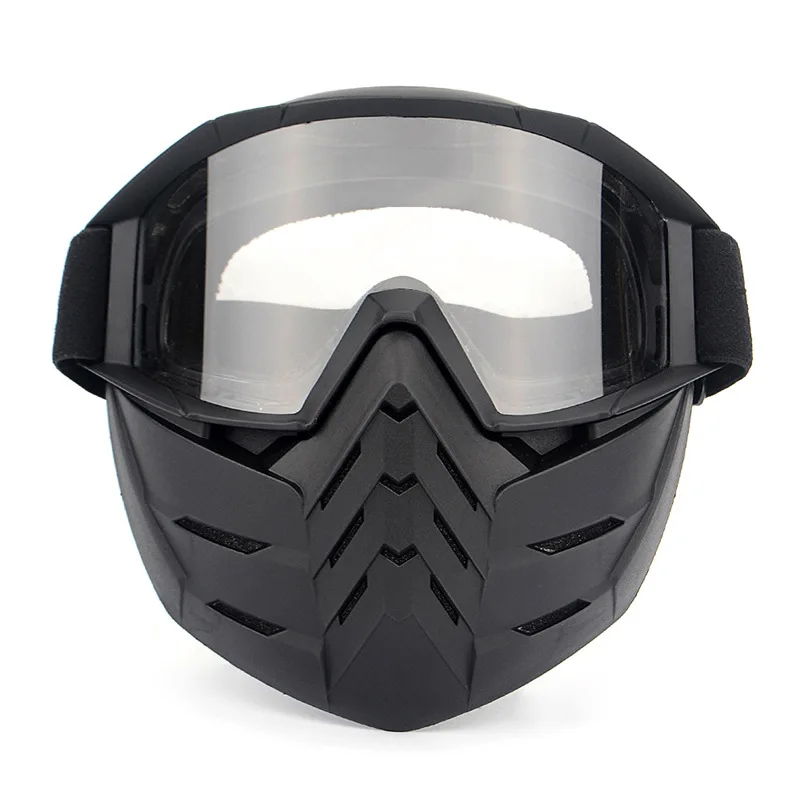 Мото очки лыжные защитные очки Мужской Женский шлем маска Анти-УФ съемная маска для лица линзы очки для мотоциклистов Экипировка для мужчин t - Цвет: clear lens