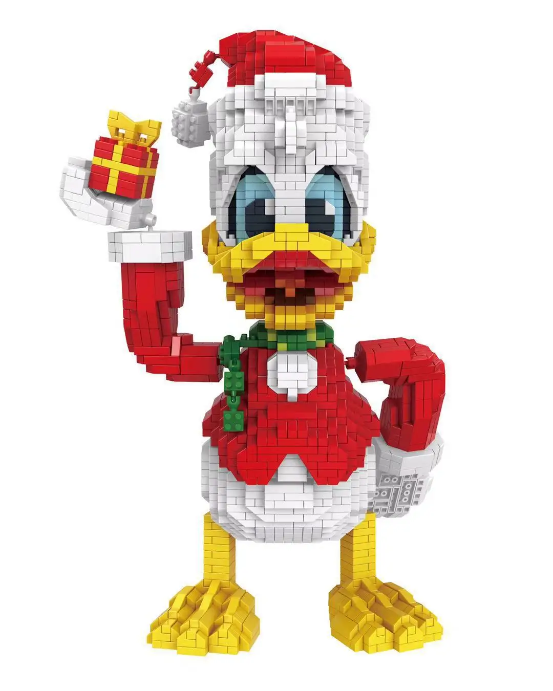 Hot xmas cartoon Christmas duck nanoBRICKS Mickey Donald Santa Claus suit micro diamond building block assemble MODEL toys