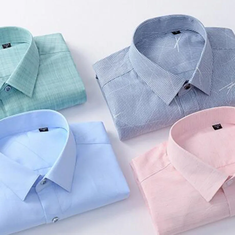 Деловые мужские рубашки с длинным рукавом из бамбукового волокна Camisa Dobby