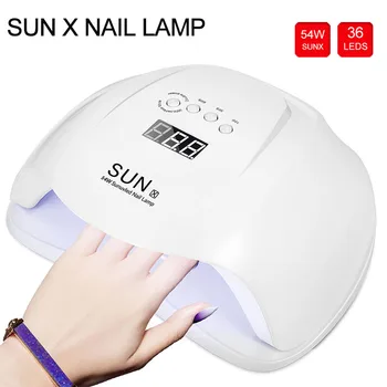 

SUN X 54W UV nail dryer LED lamp LCD screen 36 LED dryer lamp for curing Gel varnish Auto detection nail manicure tool