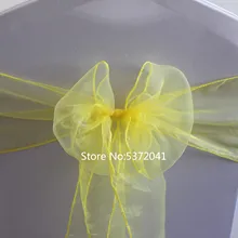 Высокое качество 18 × 275 см желтая лента из органзы/бант на стул из органзы для свадьбы/вечерние украшения