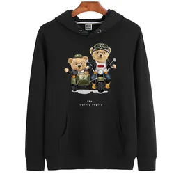 100% algodão mais veludo passeio urso impressão camisola feminina pulôver inverno camisola super dalian hoodie masculino e feminino camisola S 4XL