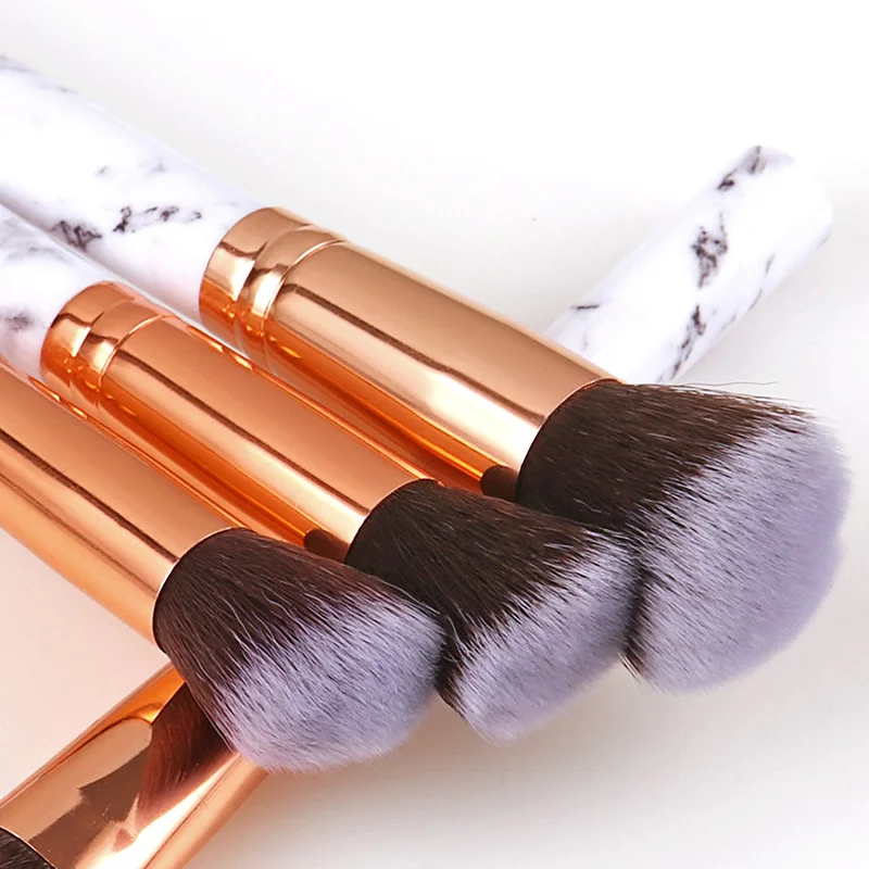 10pcs Unicorn Makeup Brush Set Marble Handle Foundation Blending Powder Eyeshadow Brushes Cosmetic Beauty Pincel de maquilla