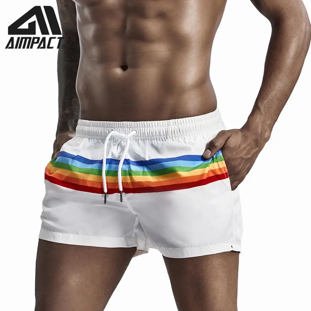 Aimpact Mens Swim Trunks Quick Dry Funny Shorts  Loose Elastic Waist Breathable Beach Shorts with Mesh Lining Swimwear