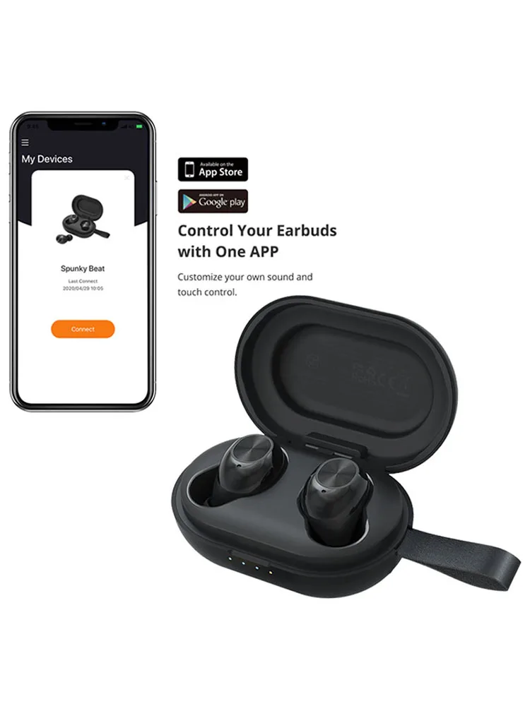 Tronsmart Spunky Beat App Edition TWS Earphone Wireless Bluetooth Earbuds with QualcommChipAptX CVC 8.0 Touch Control