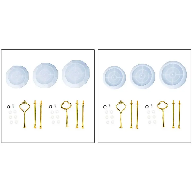 

1 Set Crystal Epoxy Resin Mold Three-layer 3D Fruit Tray Casting Silicone Mould