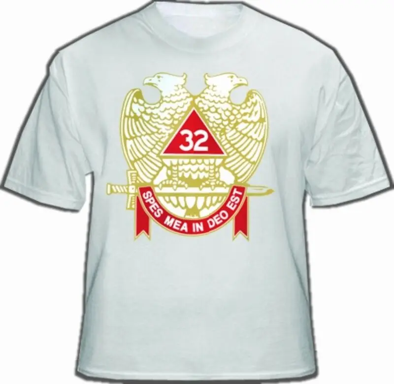 Масонский Шотландский Обряд белый 32 градусный Freemason. Футболка с крыльями и