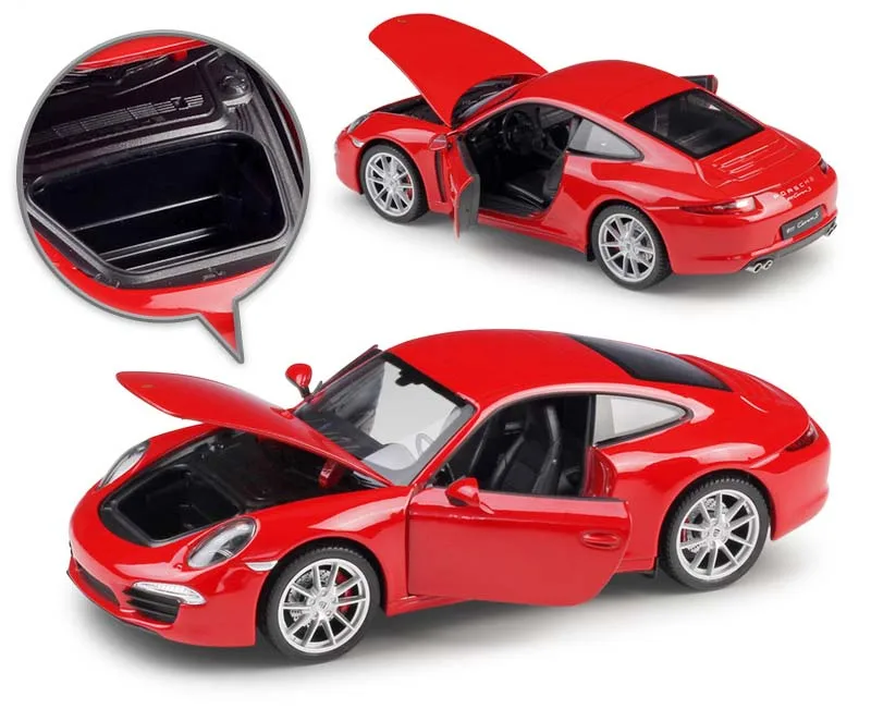 Автомобильный литой автомобиль WELLY модель 1:24 Porsche 911 Carrera S металлический гоночный