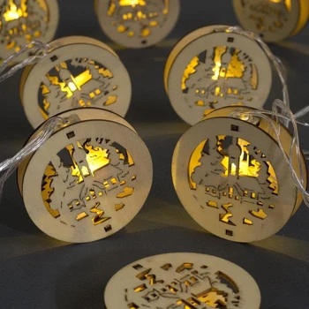 

Garland "Thread" 4.5 m with wooden attachments "Angel", IP20, transparent thread, 20 LED, warm white glow, fixing, 220 V