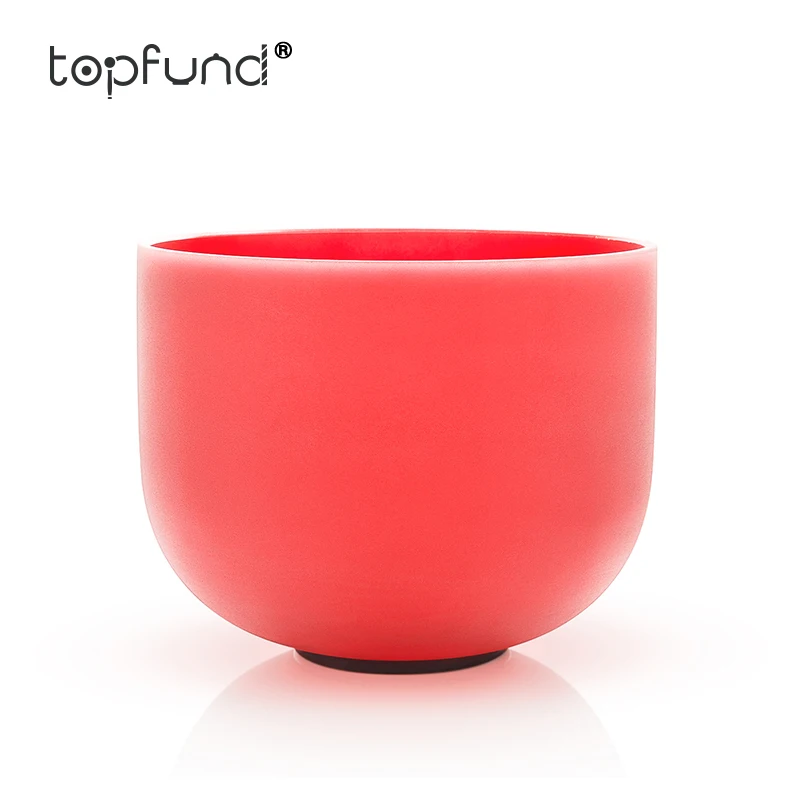 TOPFUND C# Примечание чакра надпочечников красный Цветной Матовый Кварцевый Поющая чаша 8"