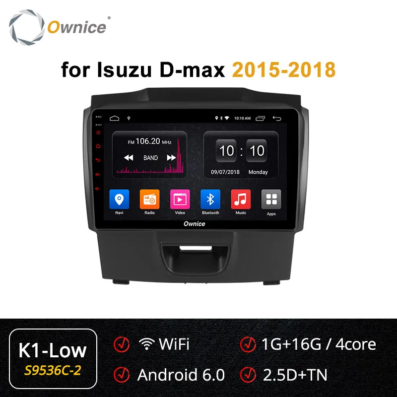 S9536-2 K1 LOW Ownice K3 K5 K6 Android 9,0 360 панорама DSP оптический автомобильный dvd-плеер gps для Chevrolet Trailblazer Colorado S10 Isuzu D-max MU-X - Цвет: S9536-2 K1 LOW