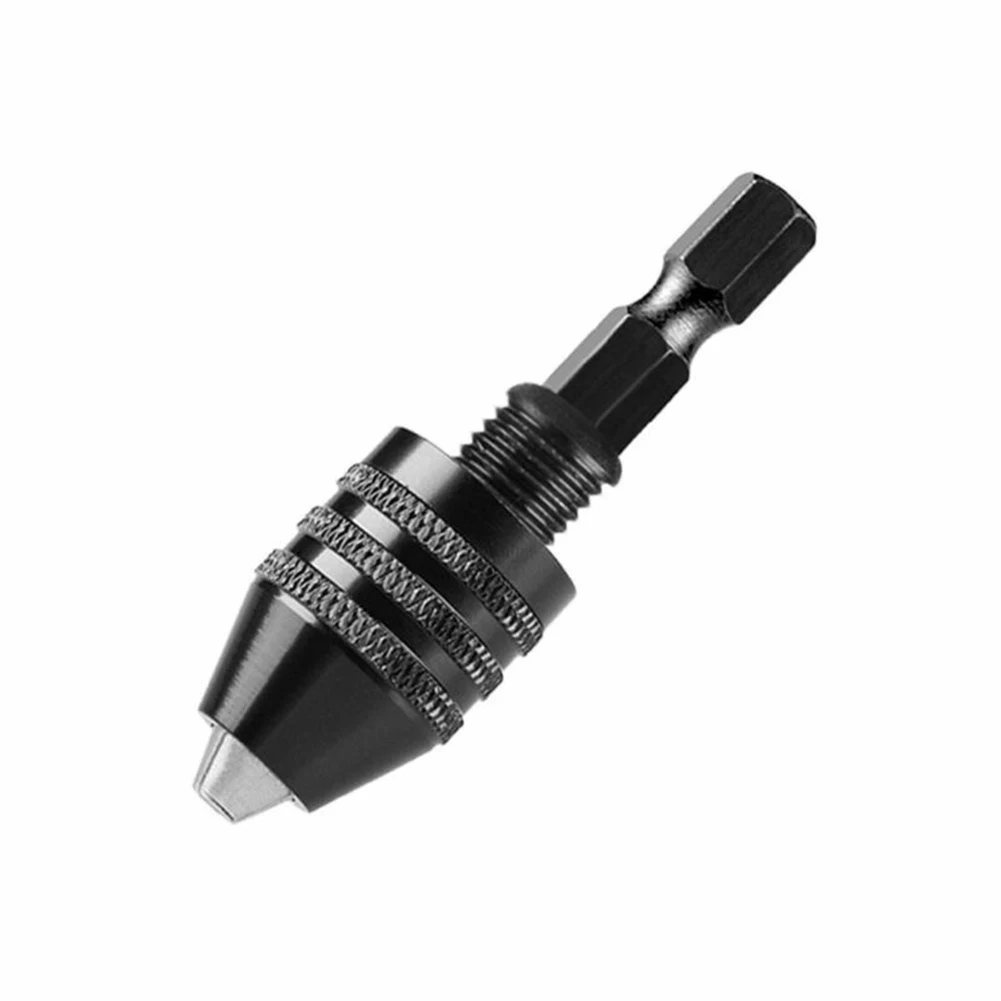 Mini Keyless Drill Chuck 0.3-8mm Self-Tighten Electric Drill Bits Collet Fixture Tools 1/4" Hex Shank Quick Change Converter tapered end mills