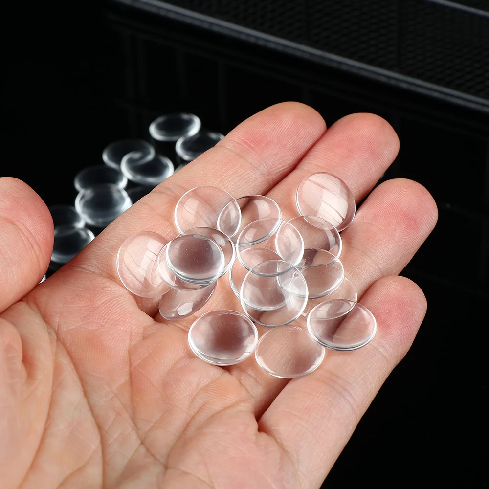 14mm Round Glass Eye Chips Transparent Doll Eye Patch DIY Scrapbooking Crafts Doll Eyeballs Accessories 50Pcs doll eyes