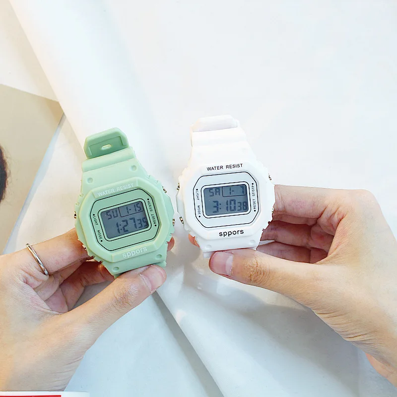 Роскошные женские Цифровые Часы светодиодный Электронные наручные часы светящиеся часы водонепроницаемые спортивные часы Montre Femme Reloj Mujer